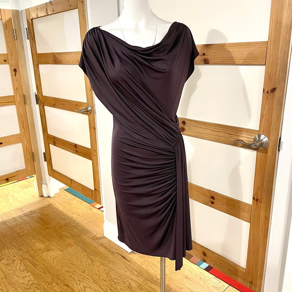 Foley Side Ruched Silk Dress